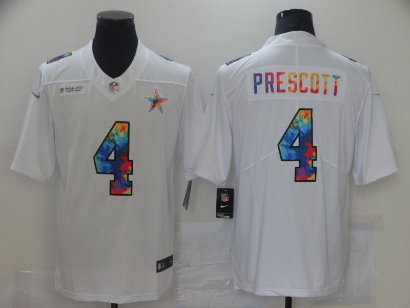 Dallas Cowboys #4 Dak Prescott White Rainbow 818