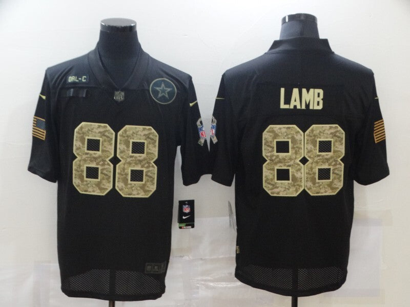 Dallas Cowboys #88 CeeDee Lamb 20 Salute Camo Text 593