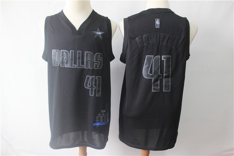 Dallas Mavericks #41 Dirk Nowitzki Mavericks 41 # 2019 New Black MVP Honor Jersey