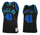 Dallas Mavericks #41 Dirk Nowitzki m&n jersey black