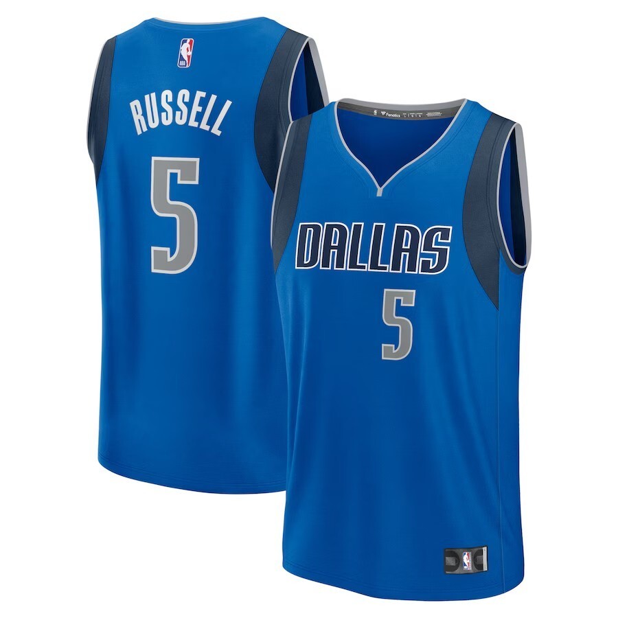 Dallas Mavericks #5 D'Angelo Russell Replica Player Jersey - Icon Edition - Blue