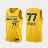 Dallas Mavericks #77 Luka Doncic 2021-all-star-western-conference-gold-mavericks-jersey