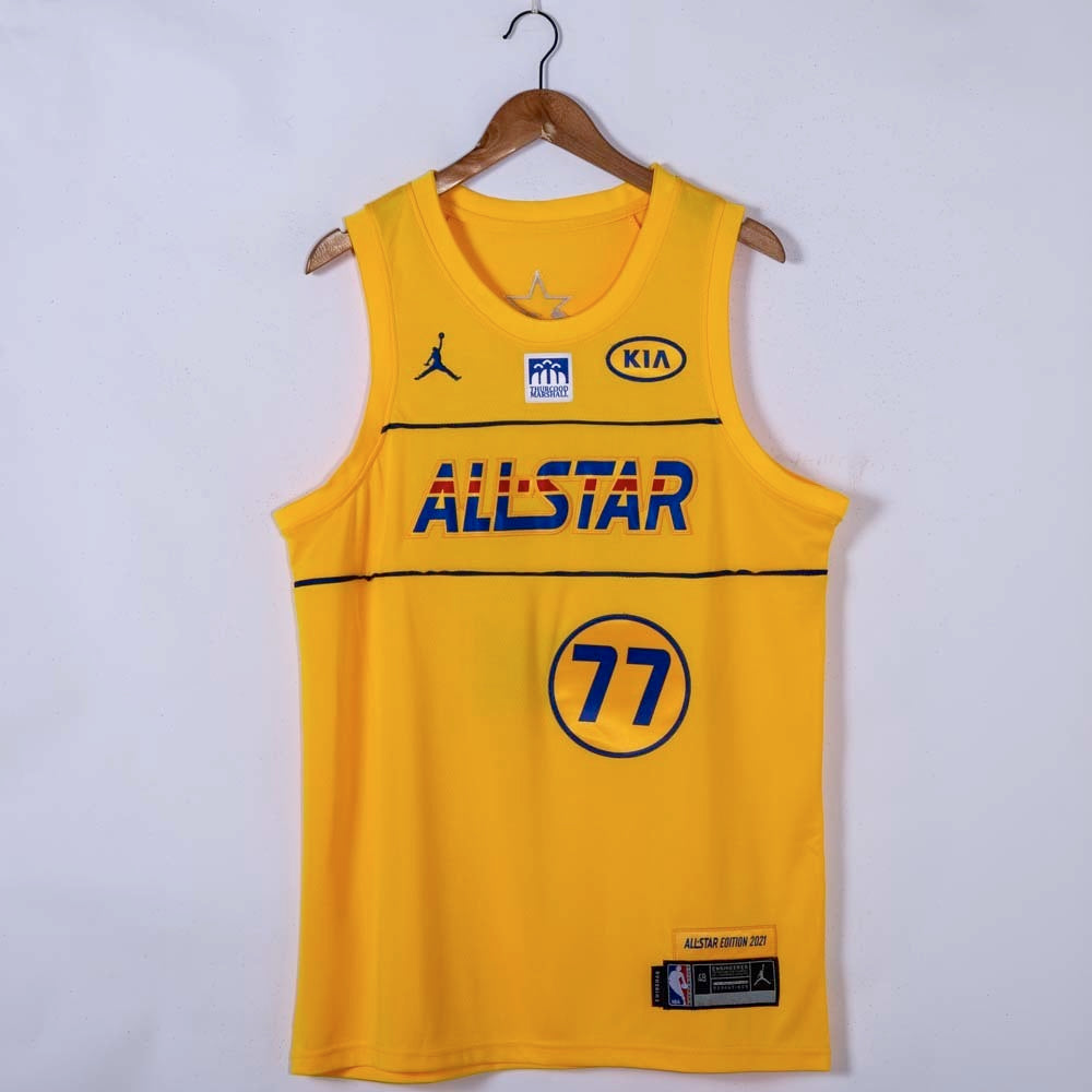 Dallas Mavericks #77 Luka Doncic 2021 All-Star 77 # Yellow Style 2
