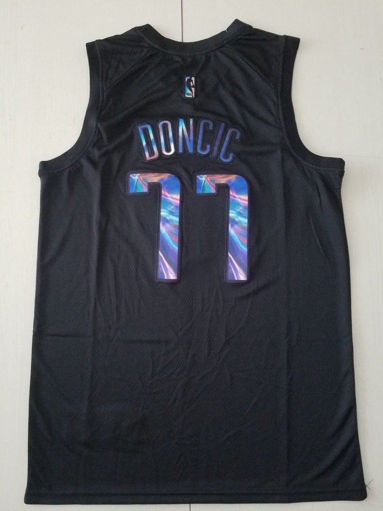 Dallas Mavericks #77 Luka Doncic Black Rainbow S-XXL Style 1