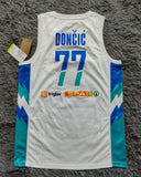 Dallas Mavericks #77 doncic slovenija 2324 jersey white (heat pressed) Style 1