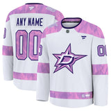 Dallas Stars Fanatics 2024 Hockey Fights Cancer Custom Practice Jersey - White