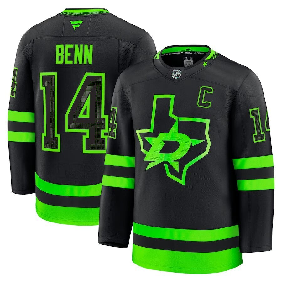 Dallas Stars #14 Jamie Benn Alternate Premium Jersey - Black_1
