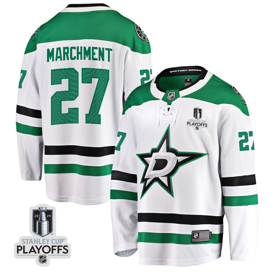 Dallas Stars #27 Mason Marchment 2024 NHL Playoffs Patch Away Breakaway Jersey