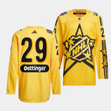 Dallas Stars #29 Jake Oettinger 2024 NHL All-Star Yellow Jersey Style 1