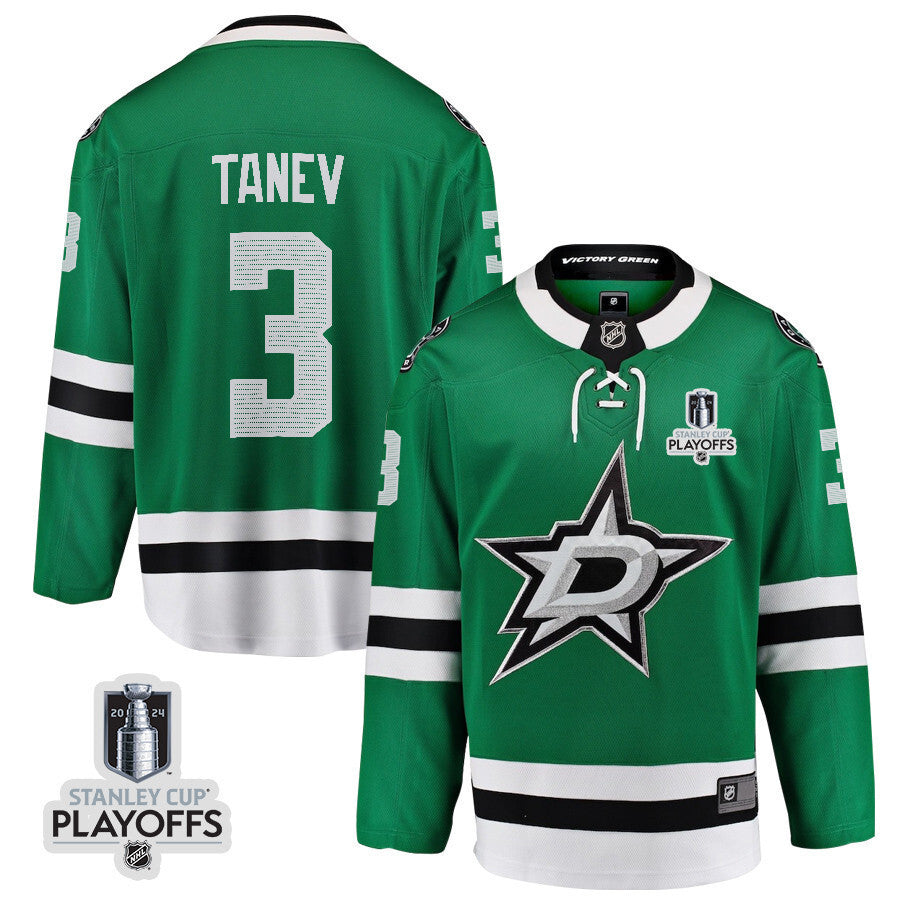 Dallas Stars #3 Chris Tanev 2024 NHL Playoffs Patch Home Jersey