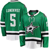 Dallas Stars #5 Nils Lundkvist Home Premier Breakaway Player Jersey - Kelly Green