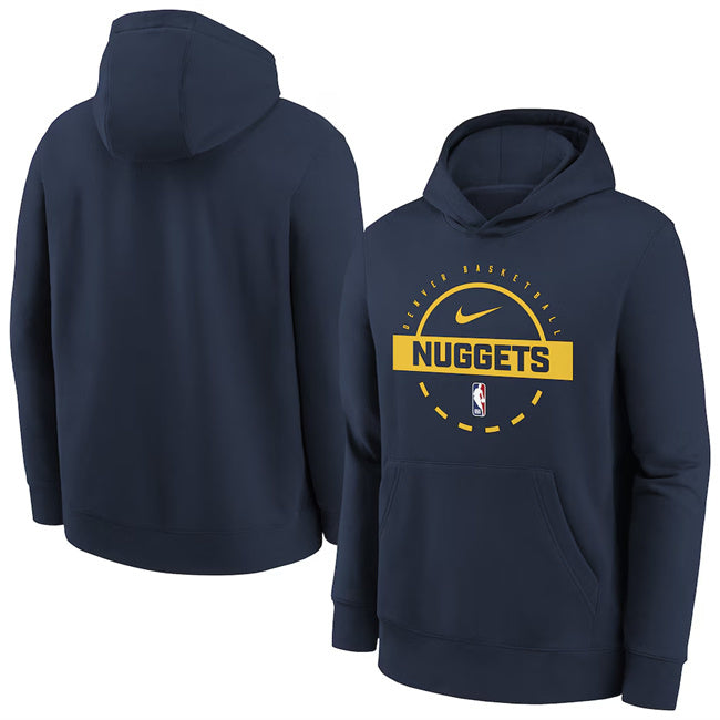 Denver Nuggets Navy 2025 26 Practice Club Pullover Hoodie