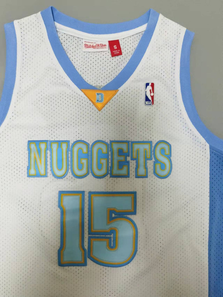 Denver Nuggets #15 Anthony throwback jersey white Style 2