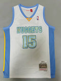 Denver Nuggets #15 Anthony throwback jersey white Style 4