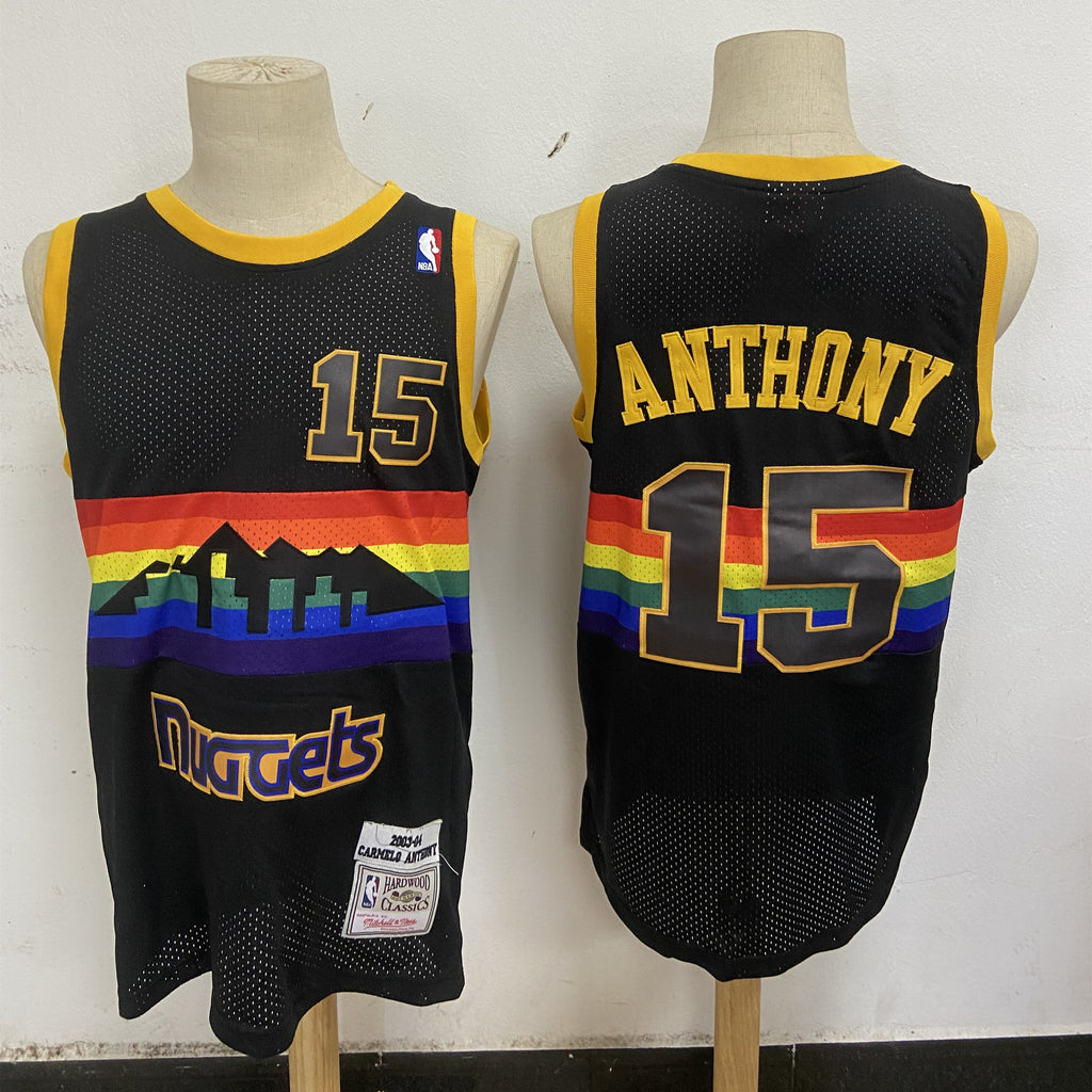 Denver Nuggets #15 Carmelo Anthon Nuggets 15 # Anthony White Premium Mesh Jersey Style 1