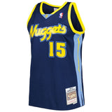 Denver Nuggets #15 Carmelo Anthony Nuggets 3 # Iverson mitchell&ness Retro Black Jersey Style 2