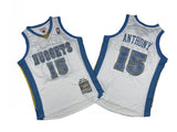 Denver Nuggets #15 Carmelo Anthony m&n jersey white