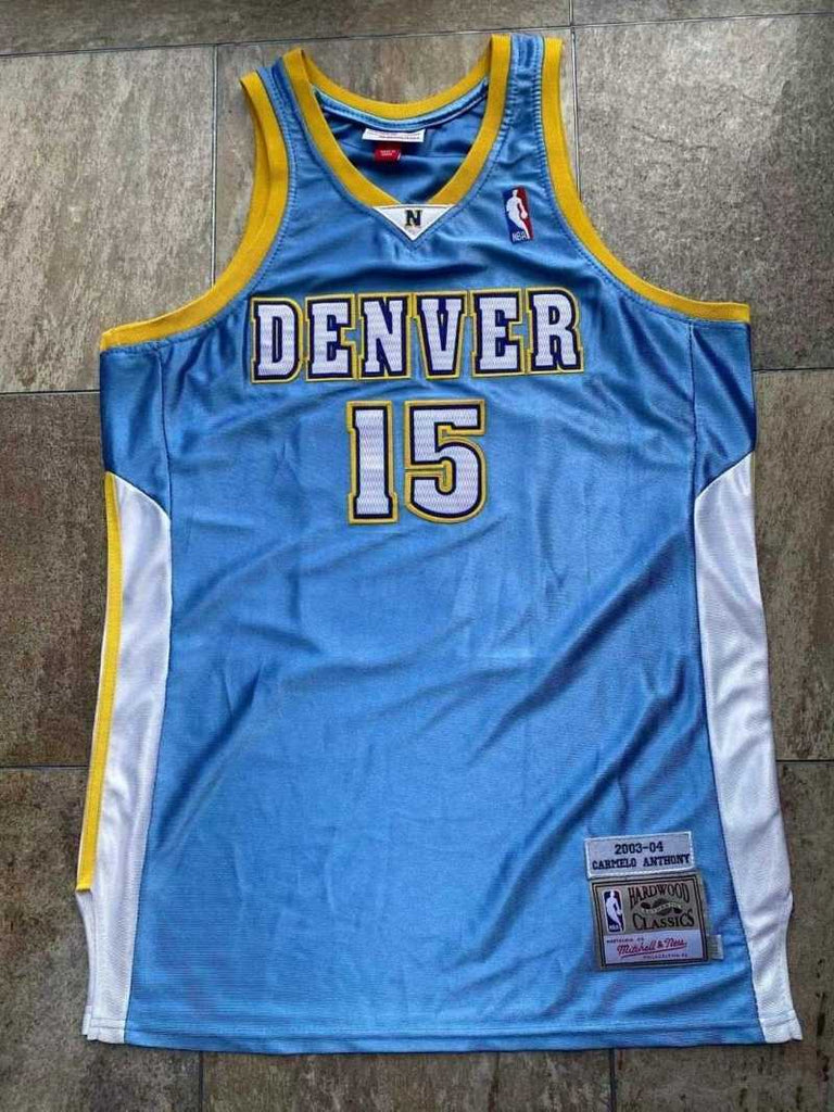 Denver Nuggets #15 Carmelo Anthony mitchell&ness Nuggets 15 # Anthony 03-04 Retro Blue Jersey Style 1