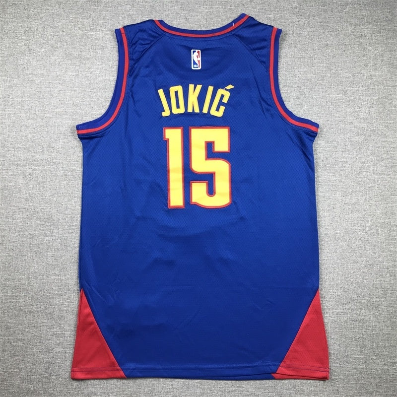 Denver Nuggets #15 Nikola Jokic 23 Nuggets 15 Blue Statement Edition Style 1