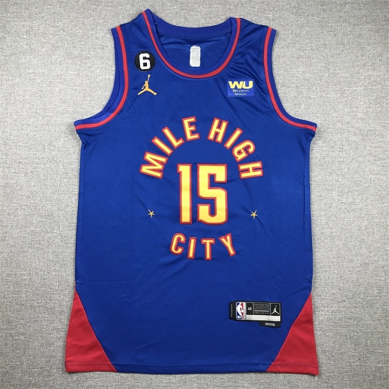 Denver Nuggets #15 Nikola Jokic 23 Nuggets 15 Blue Statement Edition Style 2