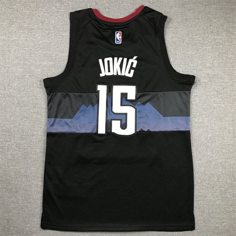 Denver Nuggets #15 Nikola Jokic Nuggets 15 Black City s-xxl Style 1