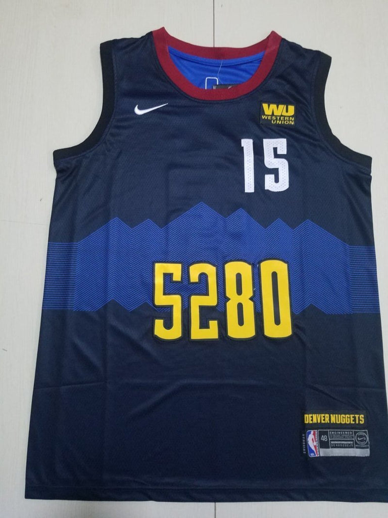 Denver Nuggets #15 Nikola Jokic Nuggets 15 Black City s-xxl Style 4