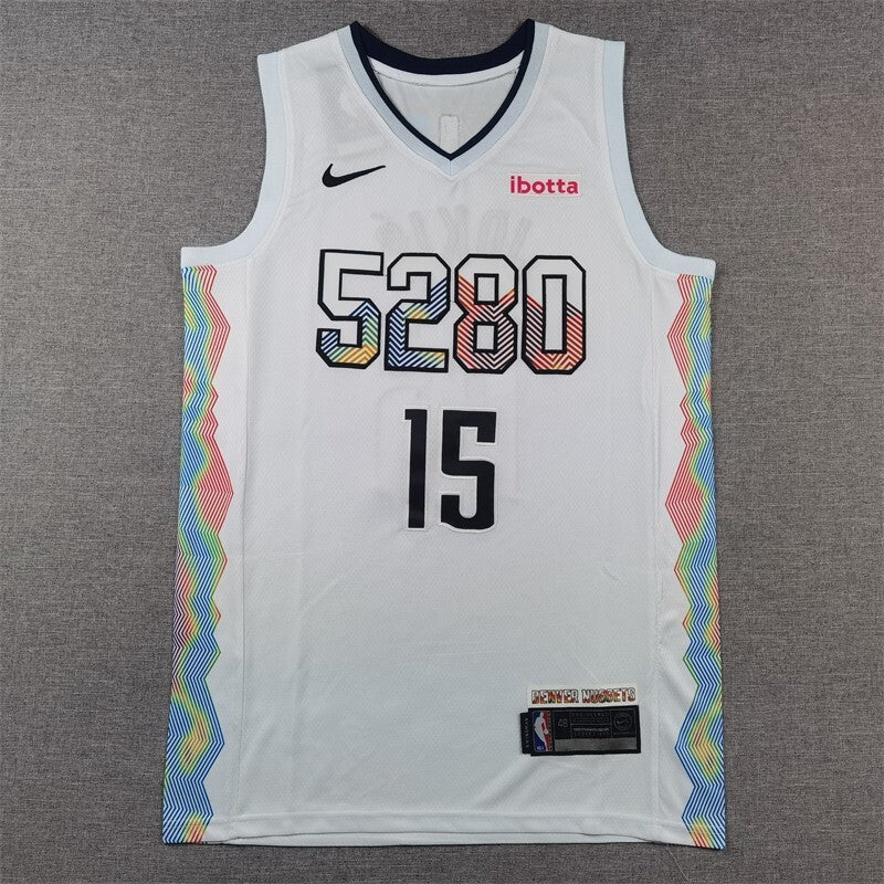 Denver Nuggets #15 Nikola Jokic Nuggets 15 White City Edition s-xxl Style 2