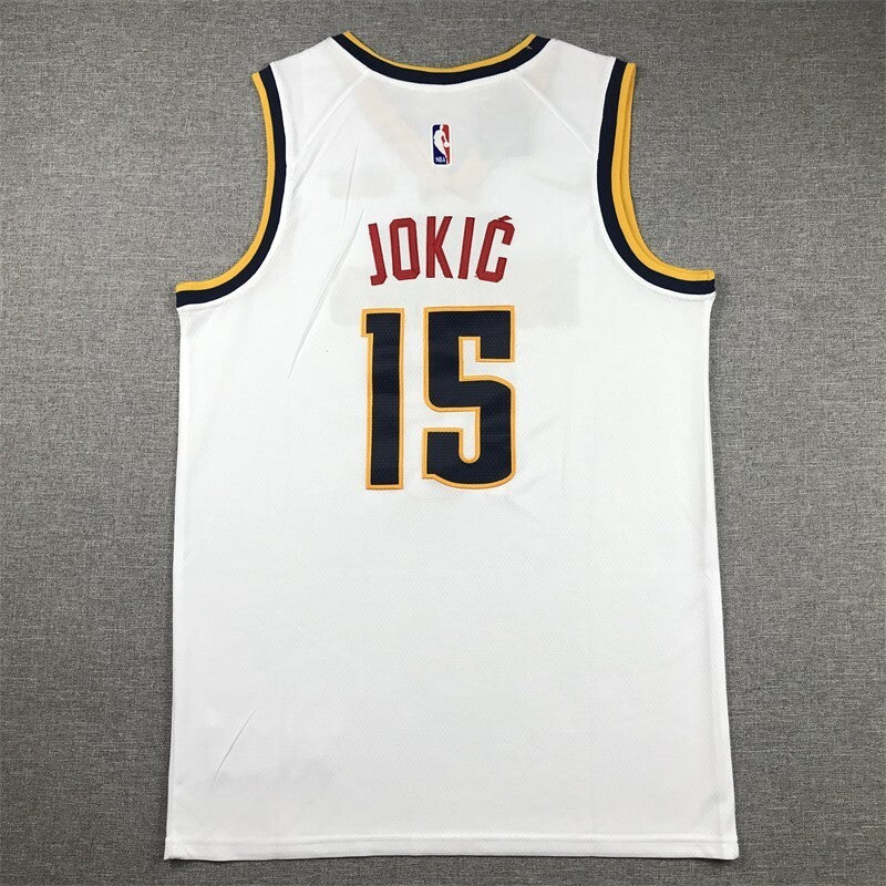 Denver Nuggets #15 Nikola Jokic Nuggets 15 White s-xxl Style 1