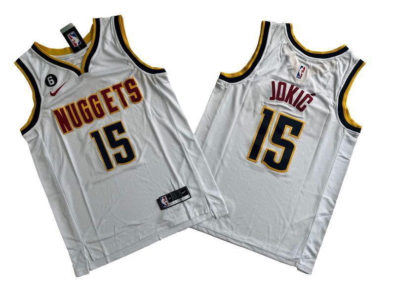 Denver Nuggets #15 Nikola Jokic Nuggets 15 # White Fan Edition Jersey -- Nikola . Jokic