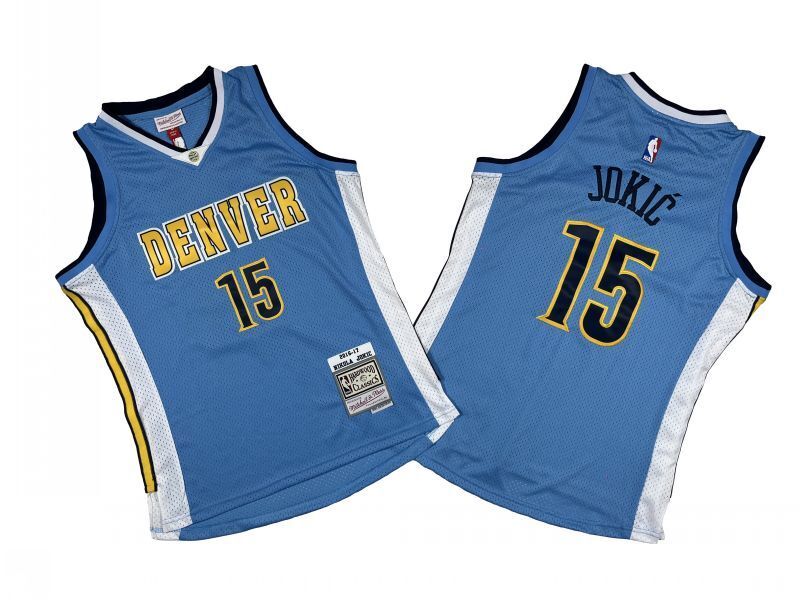 Denver Nuggets #15 Nikola Jokic m&n jersey blue