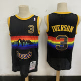 Denver Nuggets #3 Allen Iverson Nuggets 3 # Iverson White Premium Mesh Jersey Style 1
