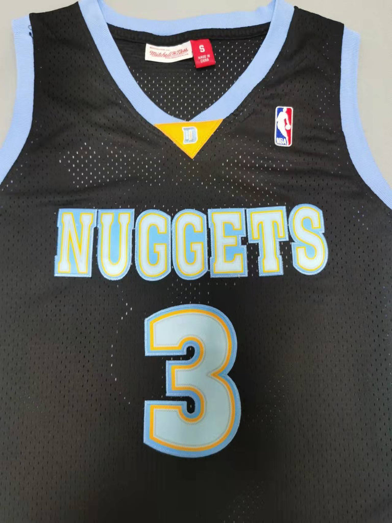 Denver Nuggets #3 Iverson throwback jersey black Style 1