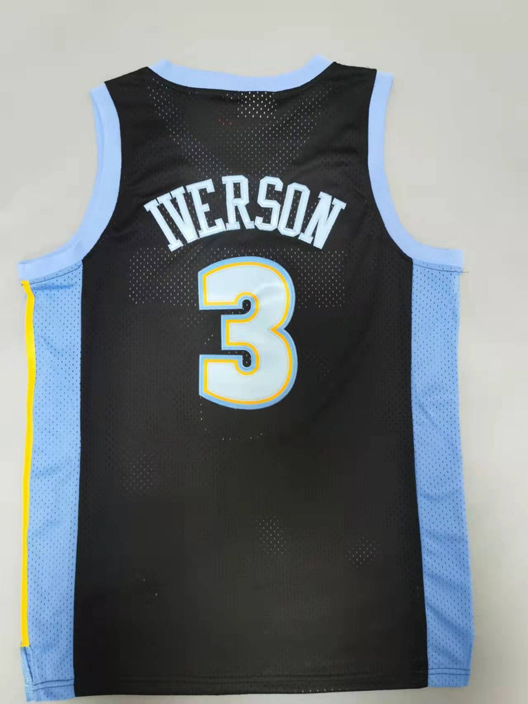 Denver Nuggets #3 Iverson throwback jersey black Style 3