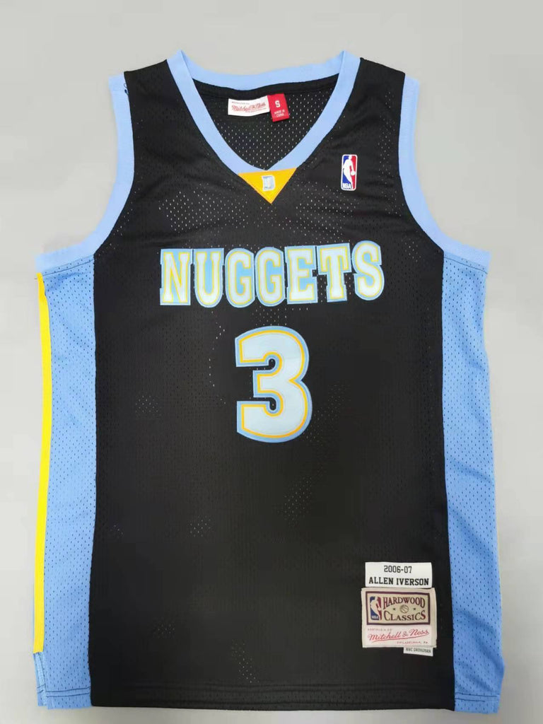 Denver Nuggets #3 Iverson throwback jersey black Style 4