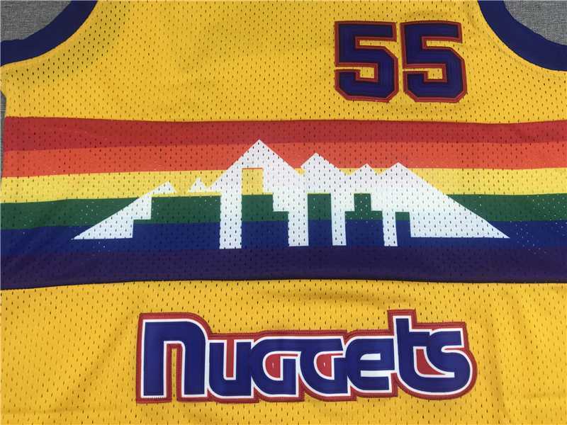 Denver Nuggets #55 Dikembe Mutombo Nuggets 55 Retro Yellow Edition Style 2