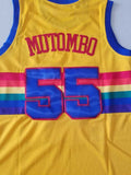 Denver Nuggets #55 Dikembe Mutombo Nuggets 55 Yellow s-xxl Style 2