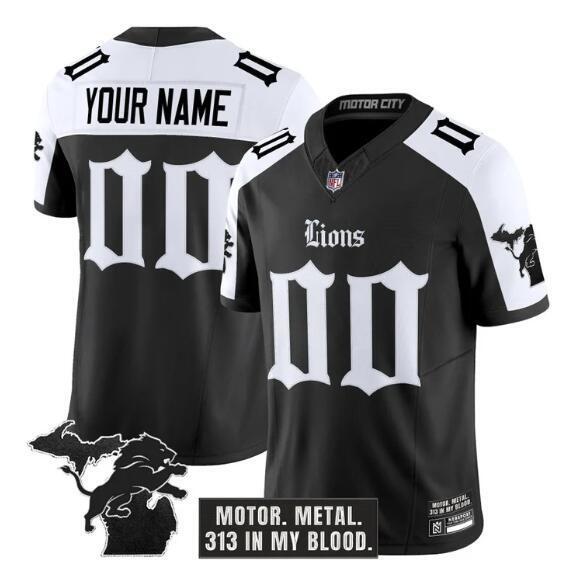 Detroit Lions Active Player Custom Black Alternate 2025 F.U.S.E. 'Gothic Motor Grit