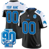 Detroit Lions Active Player Custom Black White 2025 F.U.S.E. 90th Year Patch Limited
