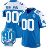 Detroit Lions Active Player Custom Blue White 2025 F.U.S.E. 90th Year Patch Limited
