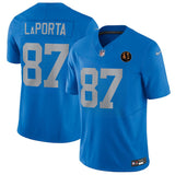 Detroit Lions #87 Sam LaPorta Sam LaPorta Blue 2025 F.U.S.E.With John Madden Patch