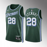 Detroit Pistons #28 Isaiah Stewart 2022-23-city-edition-green-jersey