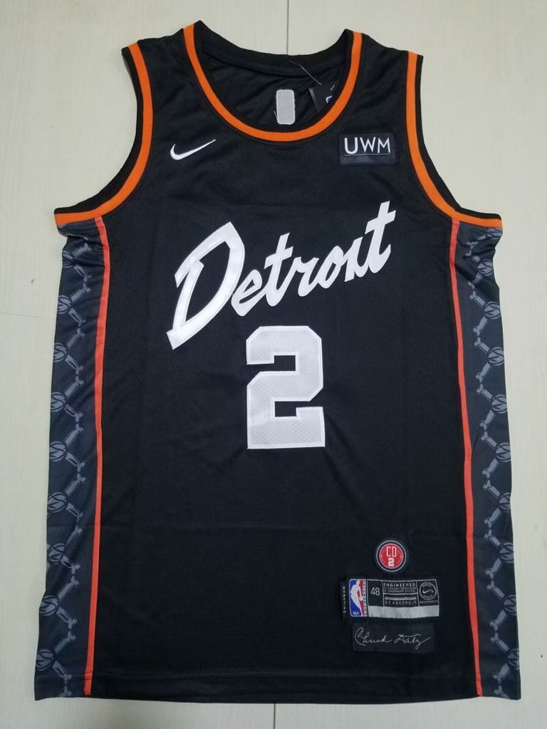 Detroit Pistons #2 Cade Cunningham Pistons 2 Black City s-xxl Style 2