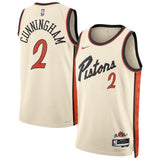 Detroit Pistons #2 Cade Cunningham Unisex 202425 Swingman Player Jersey - City Edition - White