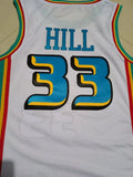 Detroit Pistons #33 Grant Hill Pistons 33 # Hill White Retro Jersey Style 1