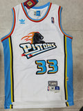 Detroit Pistons #33 Grant Hill Pistons 33 # White Retro Jersey Style 2