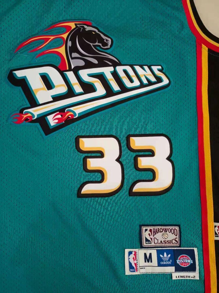 Detroit Pistons #33 Grant Hill Pistons 33# Green Hill Retro Jersey Style 1