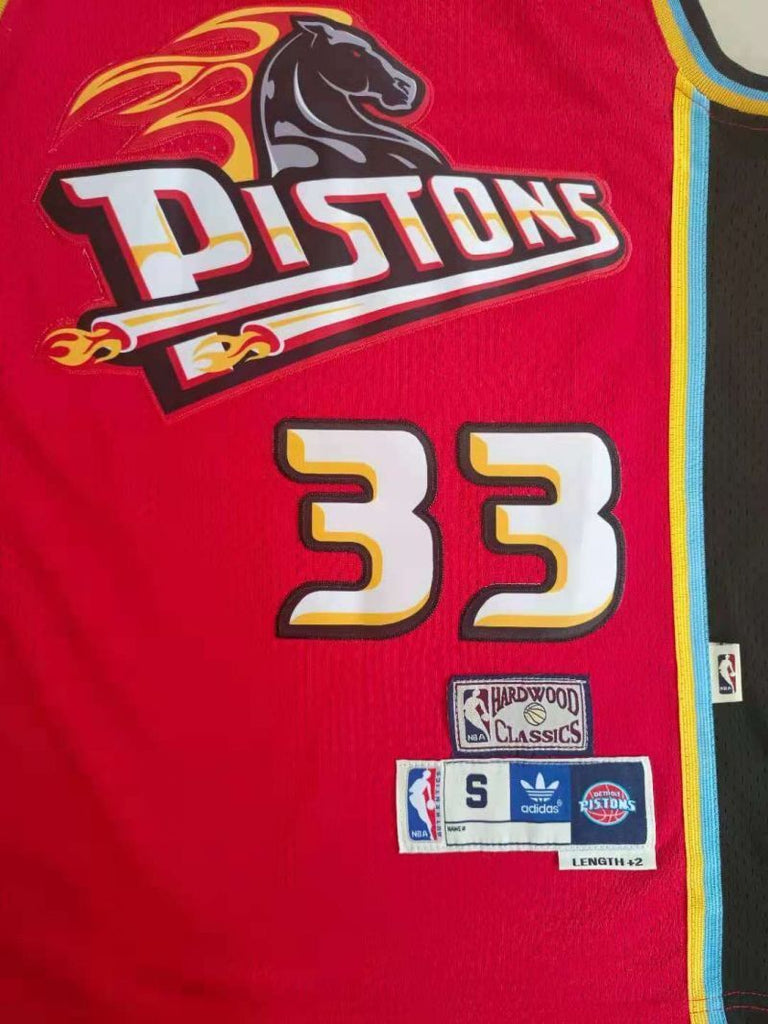 Detroit Pistons #33 Grant Hill Pistons 33# Red Hill Retro Jersey Style 3