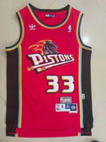 Detroit Pistons #33 Grant Hill Pistons 33# Red Hill Retro Jersey Style 4