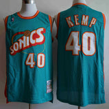 Detroit Pistons #40 Pistons ( Mesh Print ) 40 # Kemp Green White Red Style 4