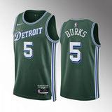 Detroit Pistons #5 Alec Burks 2022-23-city-edition-green-jersey
